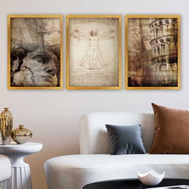 Wallity Cuadro Decorativo Enmarcado de 3 Piezas Multicolor